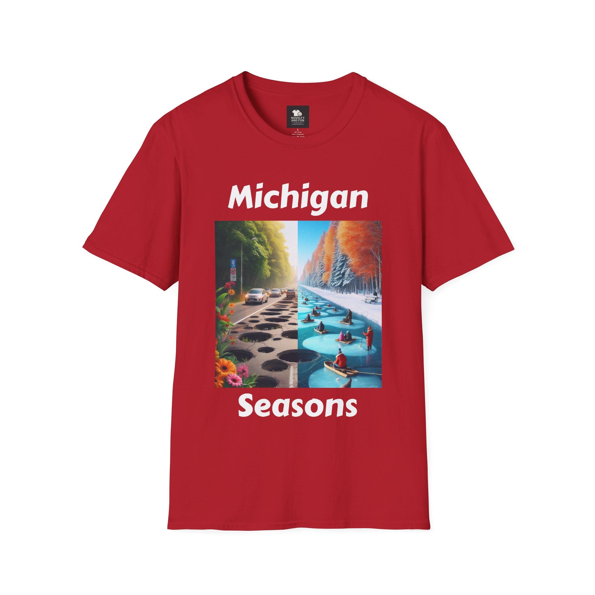 Michigan Seasons Unisex T-Shirt | Great Lakes Gift, Nature Enthusiast Apparel,