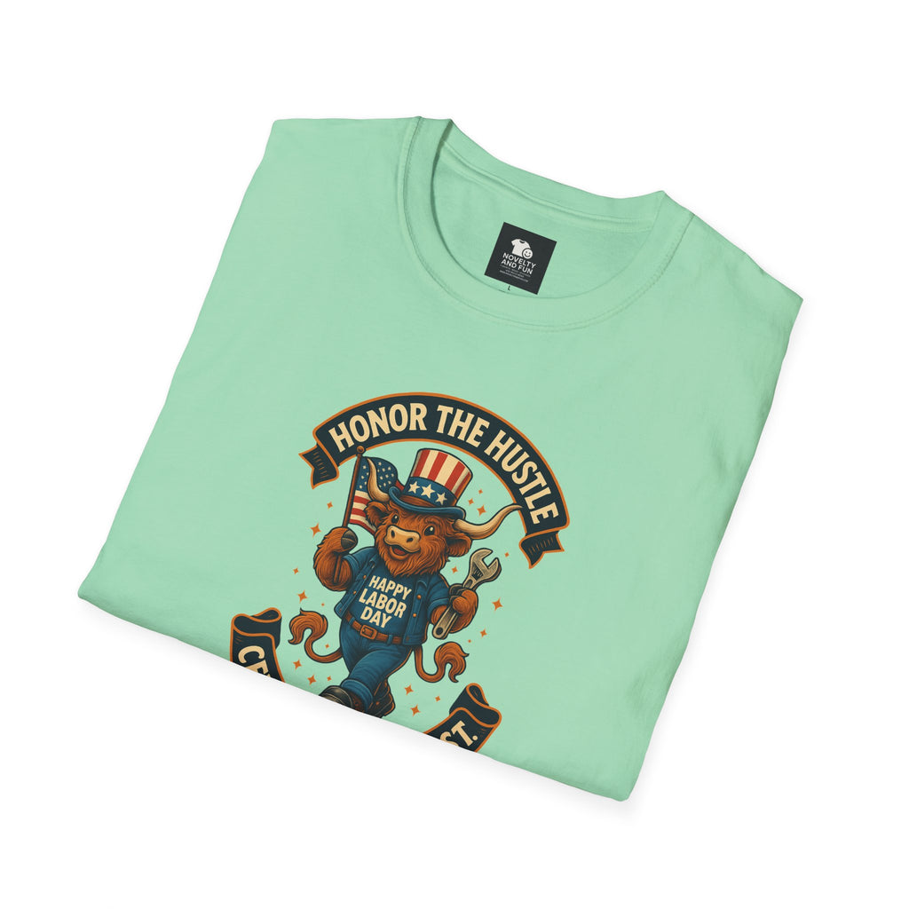 Celebrate Labor Day with Our Happy Highland Cow T-Shirt!
