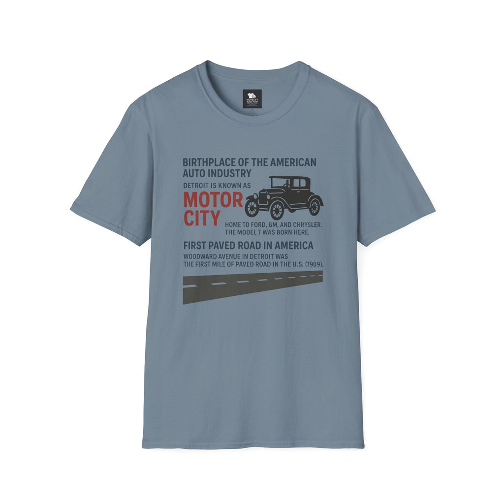 Motor City T-Shirt - Detroit Auto Heritage Vintage Car Lover Gift