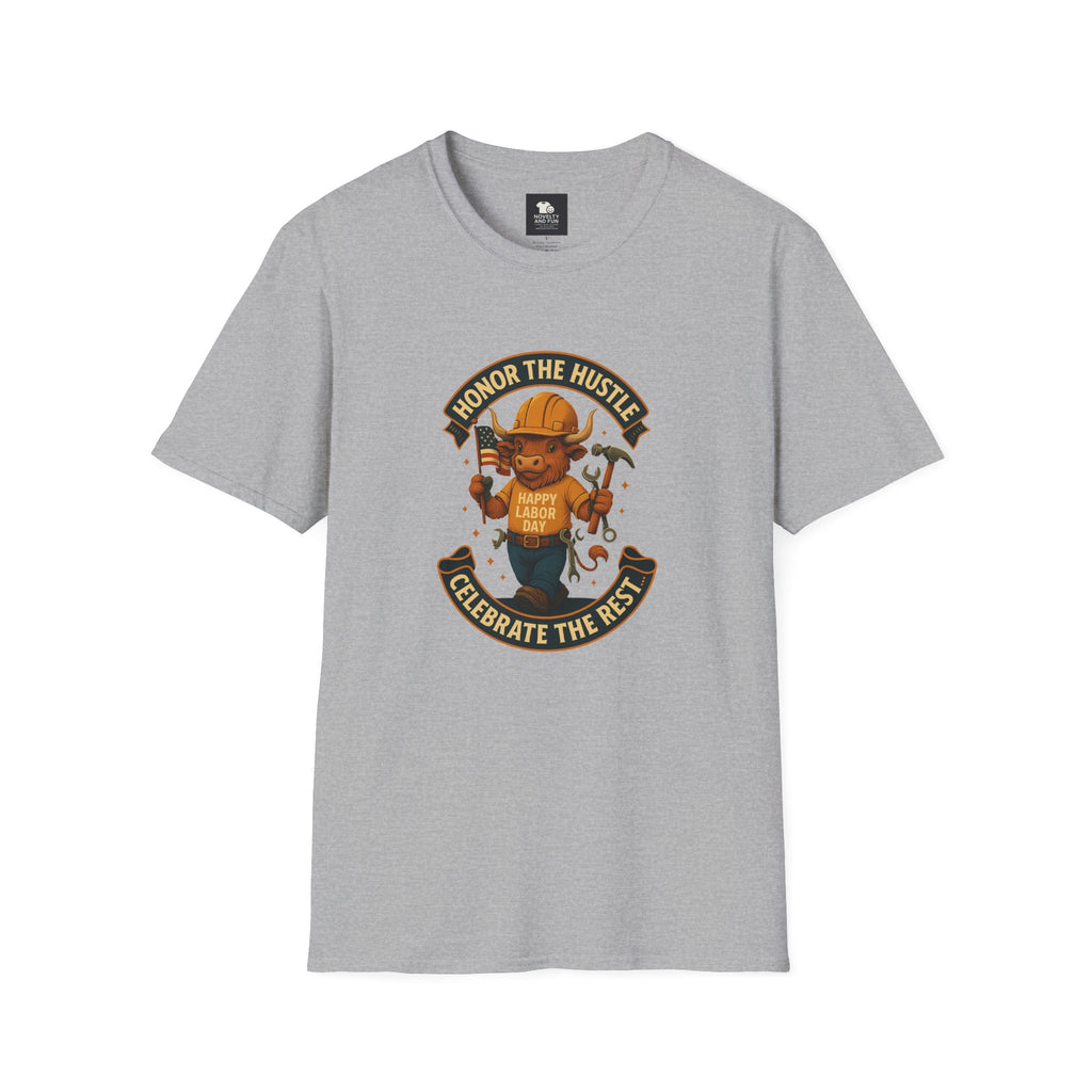 Honor The Hustle Unisex Graphic T-Shirt - Labor Day Construction Tee