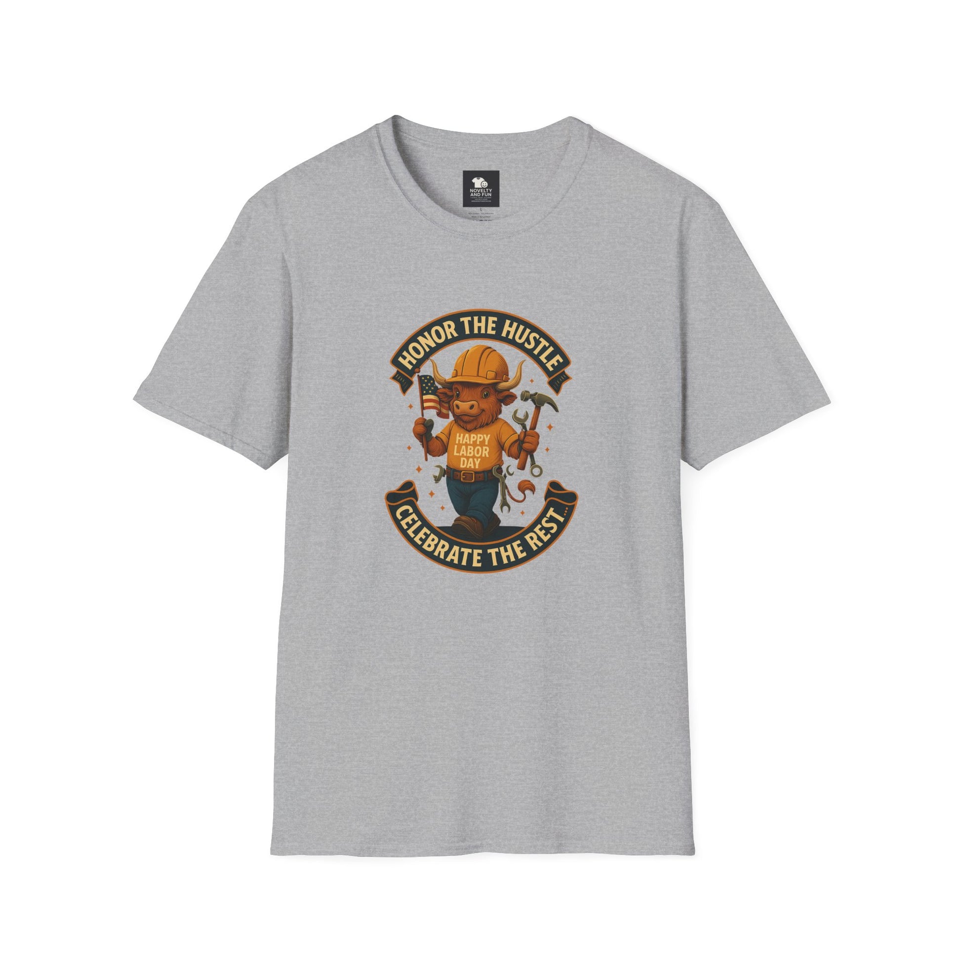 Honor The Hustle Unisex Graphic T-Shirt - Labor Day Construction Tee