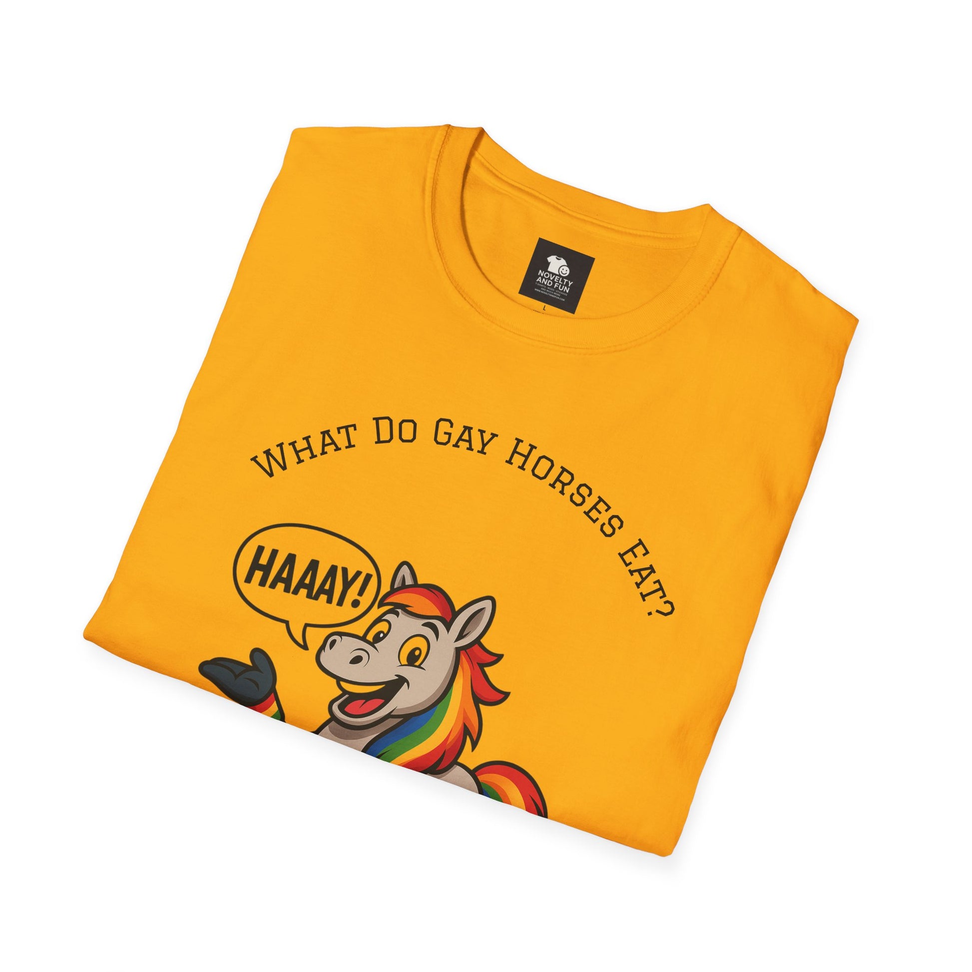 Rainbow Horse Humor T-Shirt, Gay Pride Tee, Funny Animal Shirt, LGBT Unisex