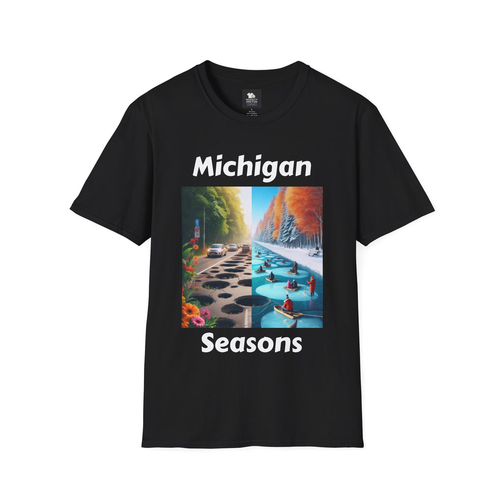 Michigan Seasons Unisex T-Shirt | Great Lakes Gift, Nature Enthusiast Apparel,