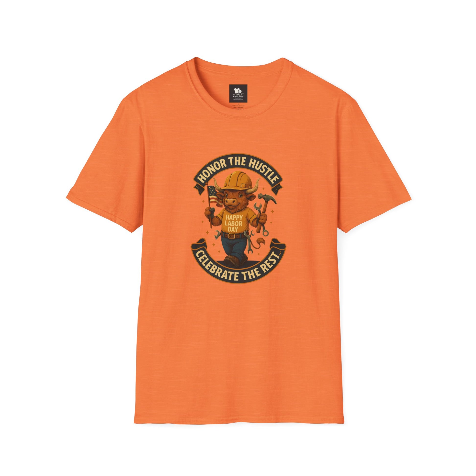 Honor The Hustle Unisex Graphic T-Shirt - Labor Day Construction Tee