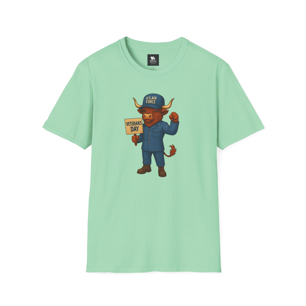 Air Force Veteran's Day Highland Cow T-Shirt