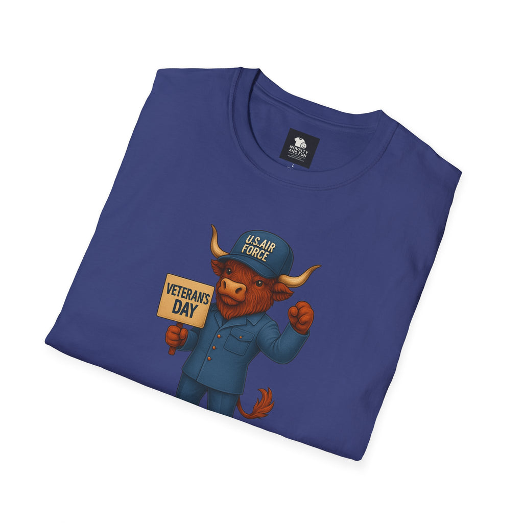 Air Force Veteran's Day Highland Cow T-Shirt