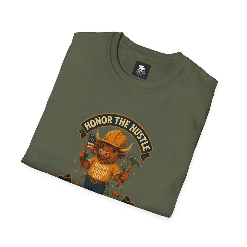 Honor The Hustle Unisex Graphic T-Shirt - Labor Day Construction Tee