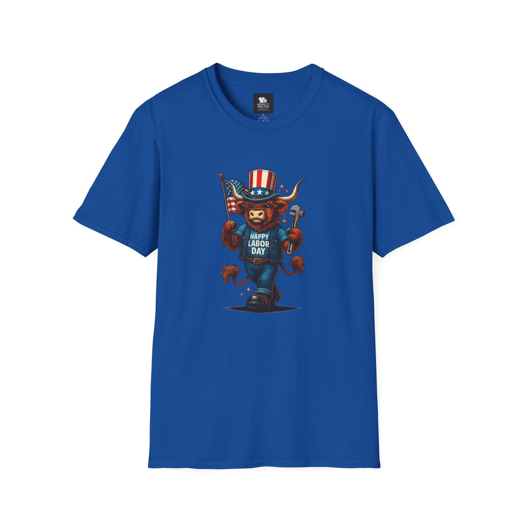 Happy Labor Day Highland Cow T-Shirt