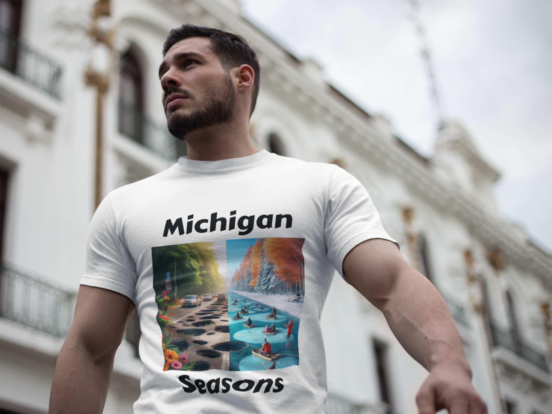 Michigan Seasons Unisex T-Shirt | Great Lakes Gift, Nature Enthusiast Apparel,