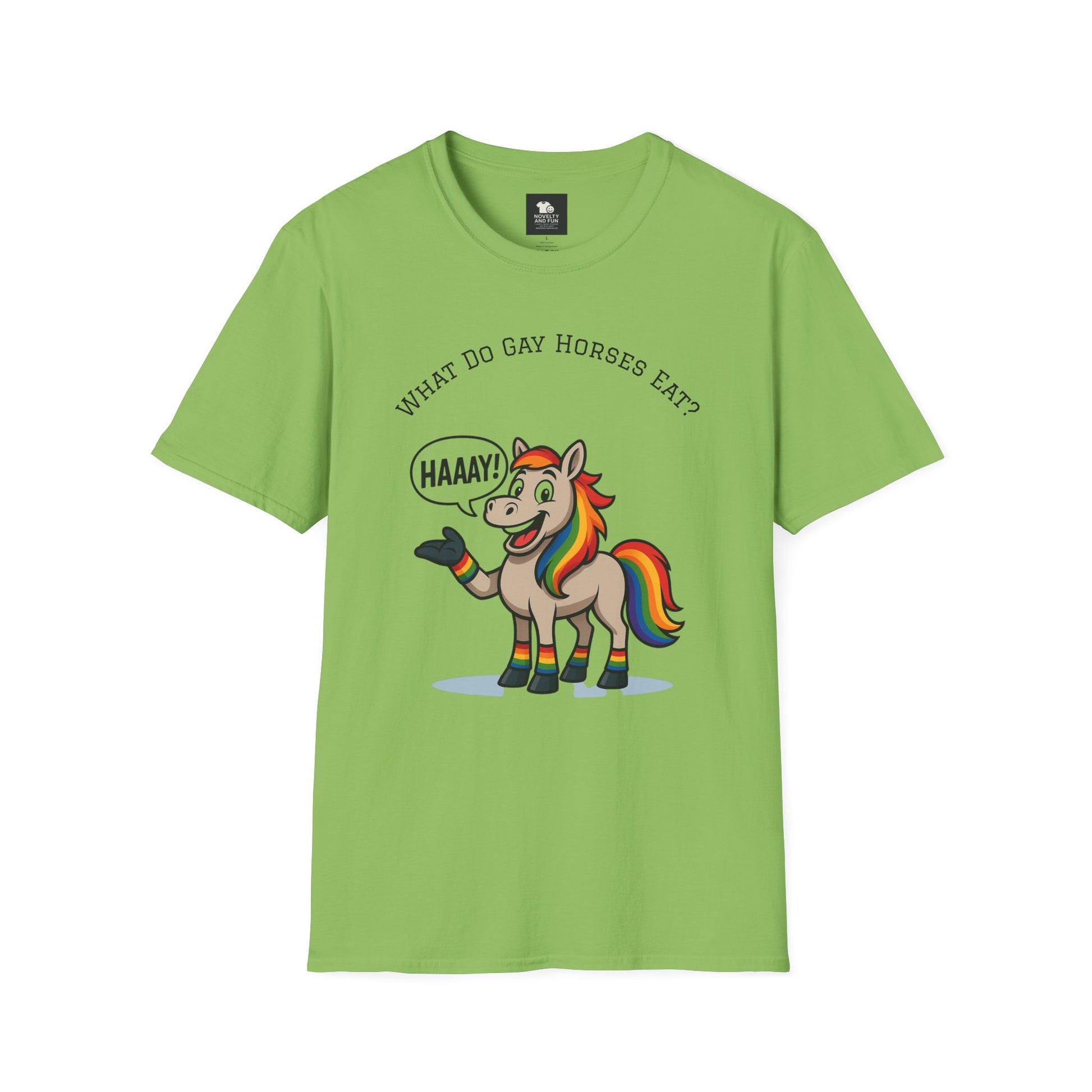 Rainbow Horse Humor T-Shirt, Gay Pride Tee, Funny Animal Shirt, LGBT Unisex