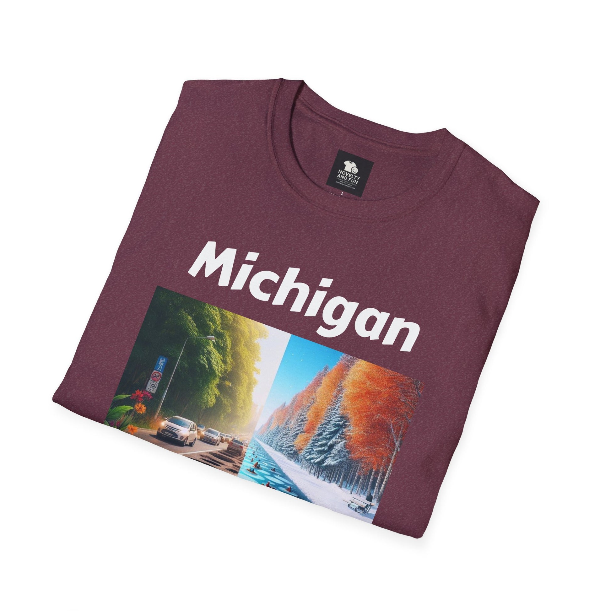 Michigan Seasons Unisex T-Shirt | Great Lakes Gift, Nature Enthusiast Apparel,