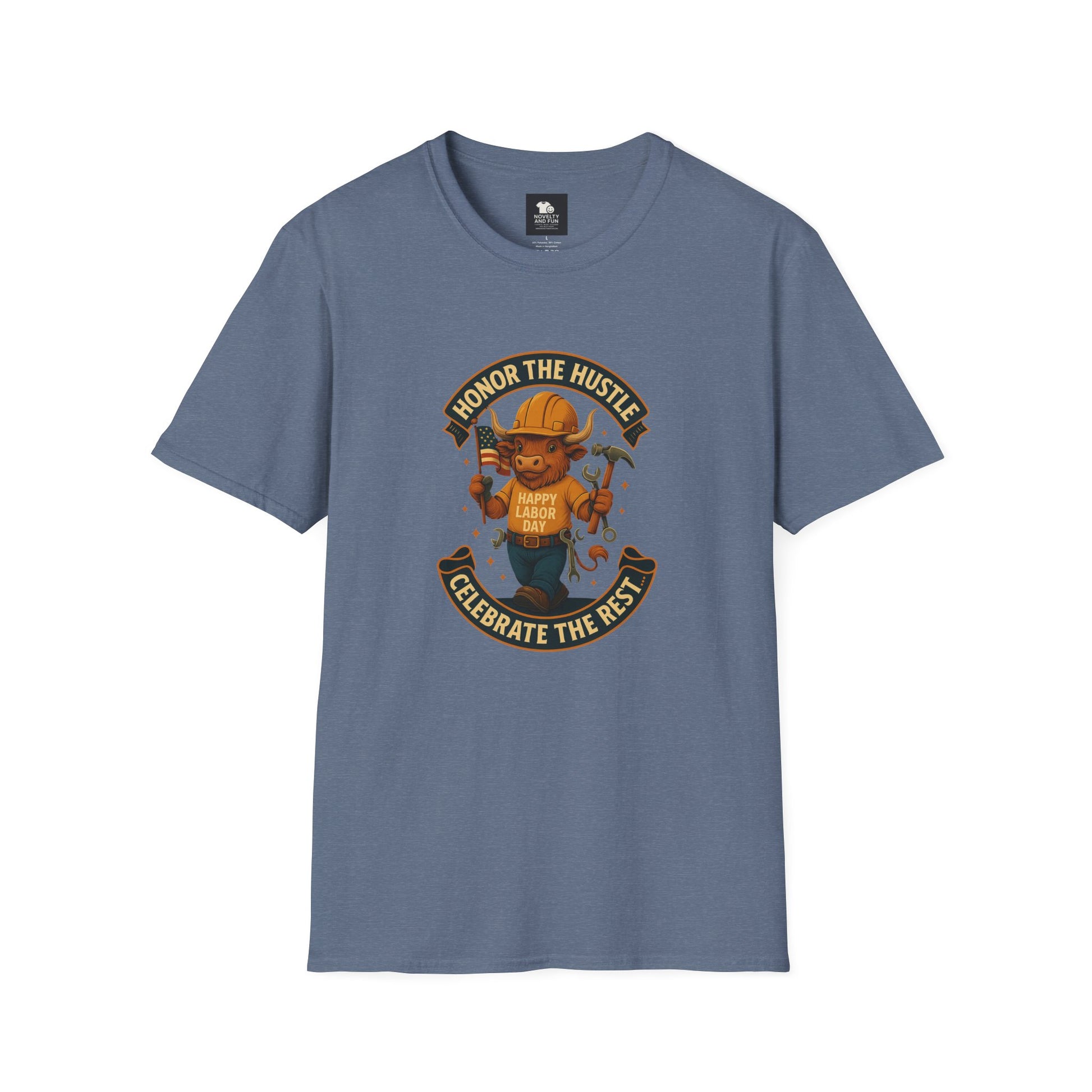 Honor The Hustle Unisex Graphic T-Shirt - Labor Day Construction Tee