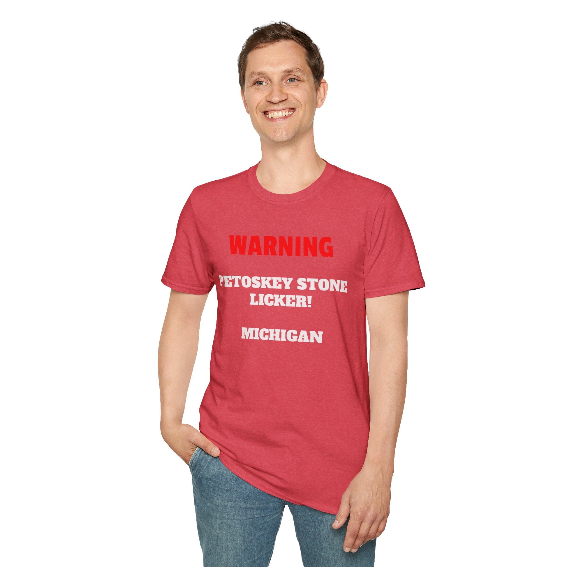 Petoskey Stone Licker Unisex Softstyle T-Shirt - Perfect for Michigan Lovers