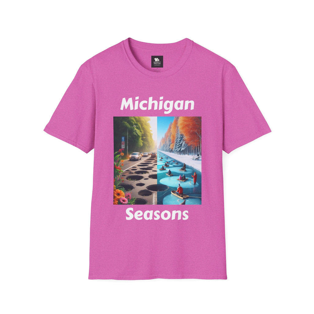 Michigan Seasons Unisex T-Shirt | Great Lakes Gift, Nature Enthusiast Apparel,