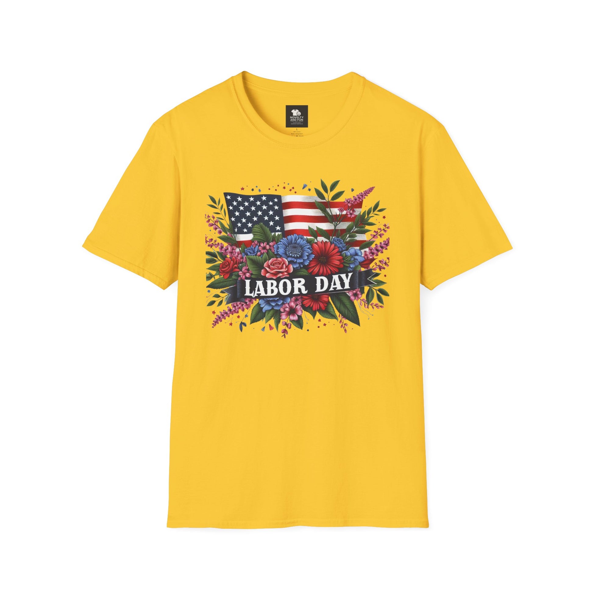 Labor Day Floral T-Shirt, Patriotic Tee