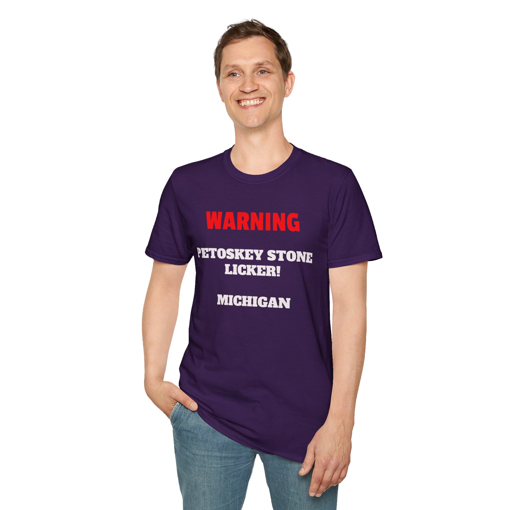 Petoskey Stone Licker Unisex Softstyle T-Shirt - Perfect for Michigan Lovers