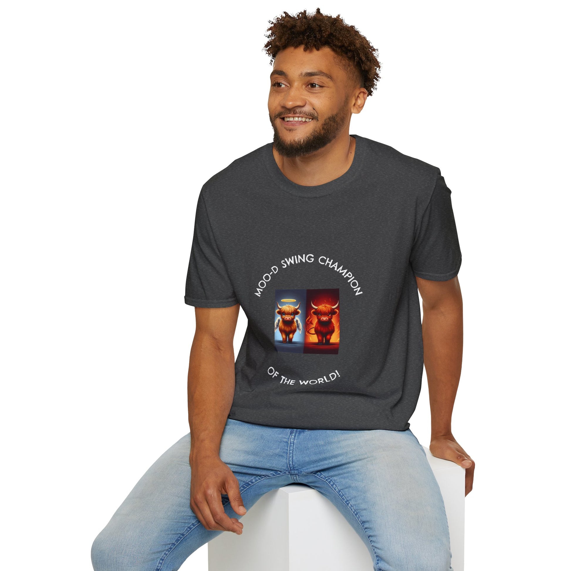 Highland Cow Mood Swings Tee - Holy Cow, Hell No, Fun Shirt, Cow Lover Gift,