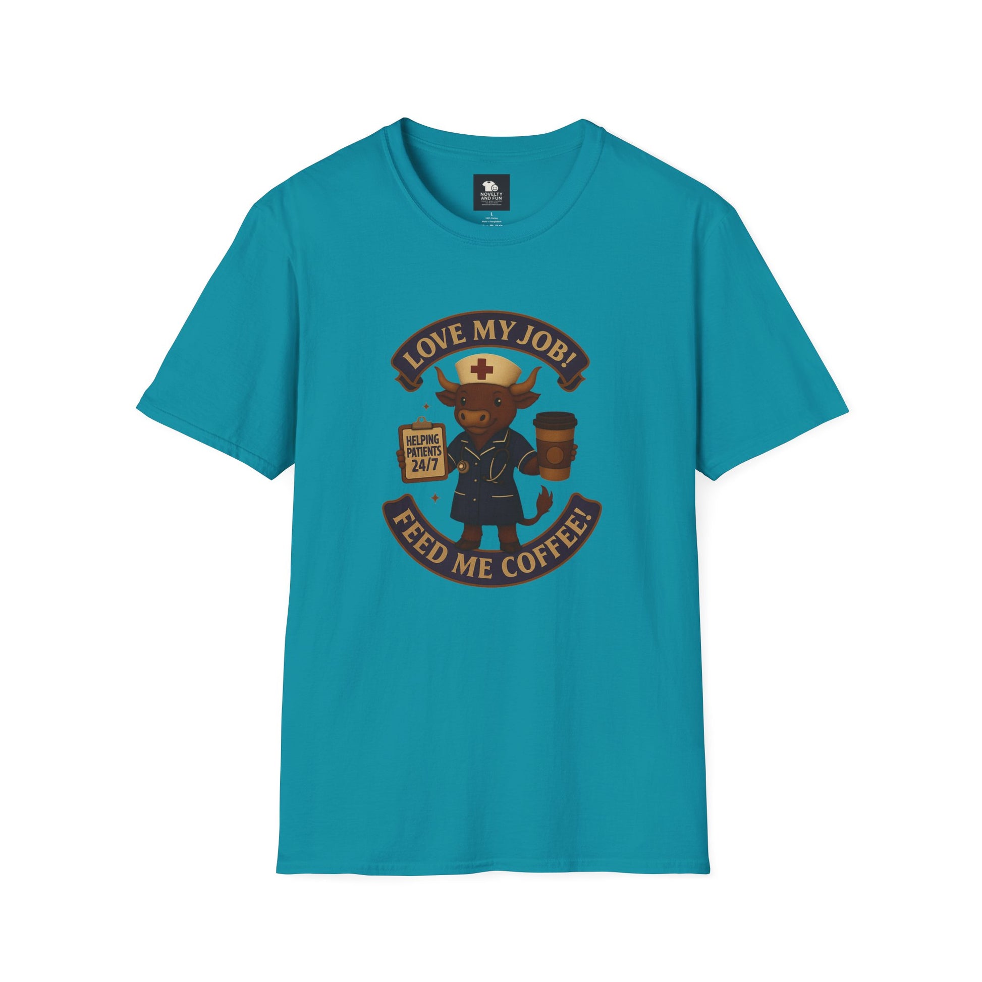 Funny Nurse Coffee Lover T-Shirt - Unisex Softstyle