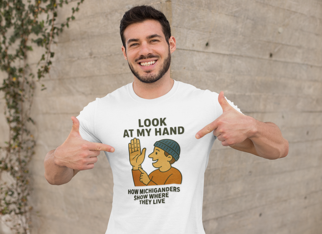 Michigan How to Show Where You Live T-Shirt, Funny Graphic Tee, Unique Gift