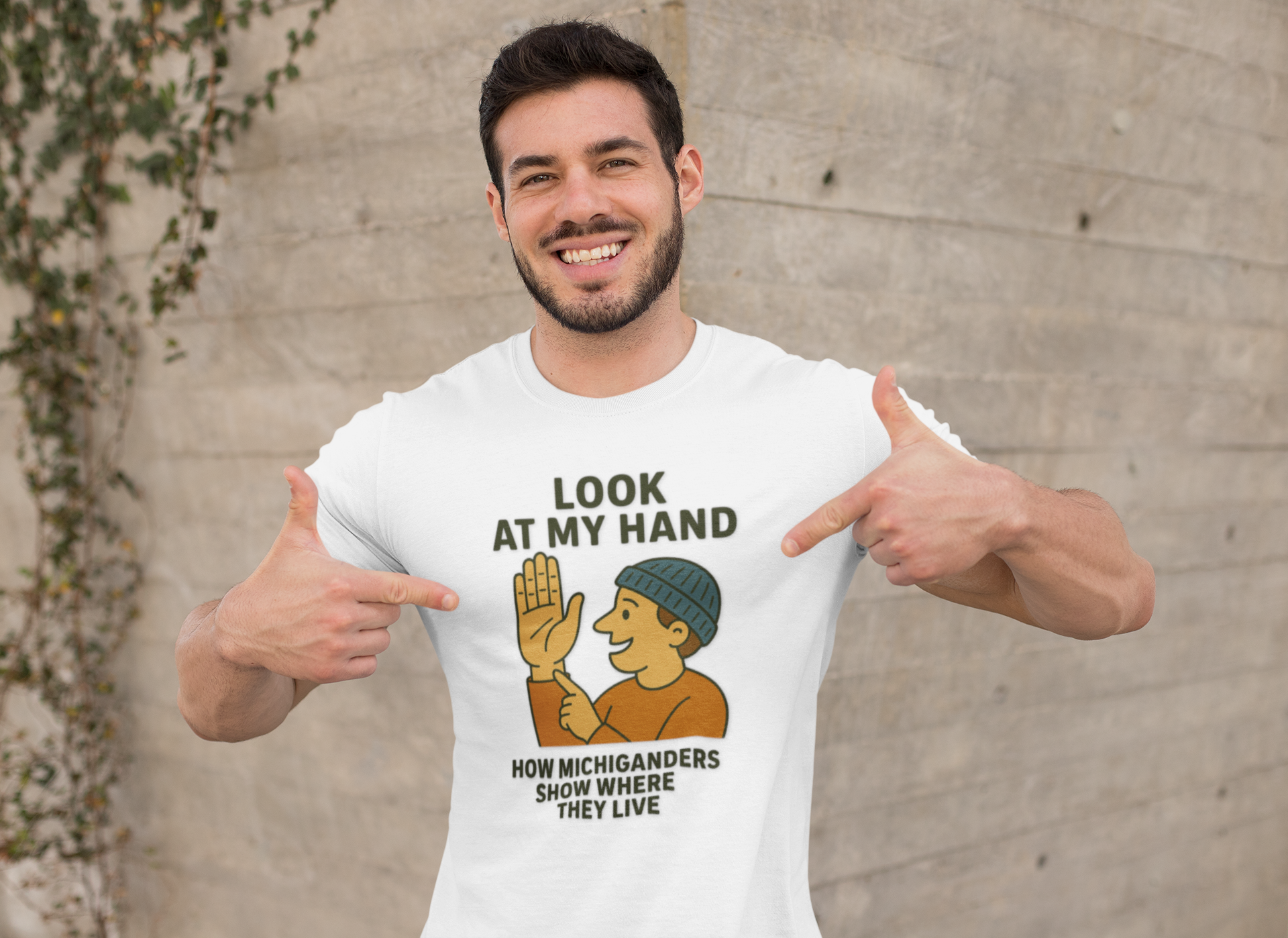 Michigan How to Show Where You Live T-Shirt, Funny Graphic Tee, Unique Gift
