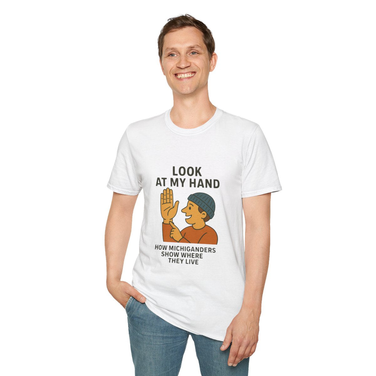 Michigan How to Show Where You Live T-Shirt, Funny Graphic Tee, Unique Gift