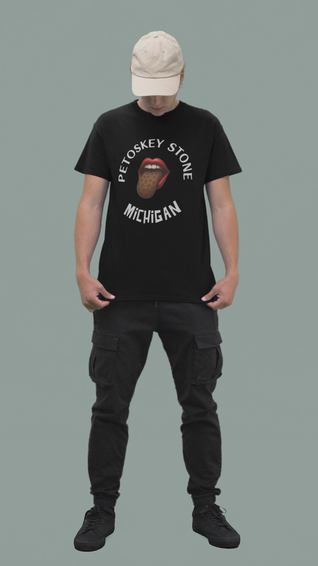 Graphic Tee with Petoskey Stone Licker! Michigan Lake Style