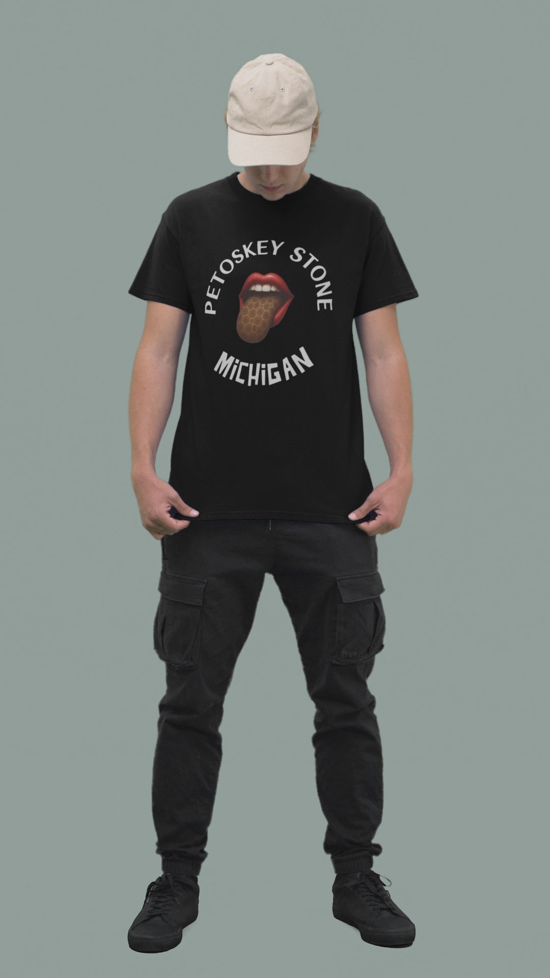 Graphic Tee with Petoskey Stone Licker! Michigan Lake Style