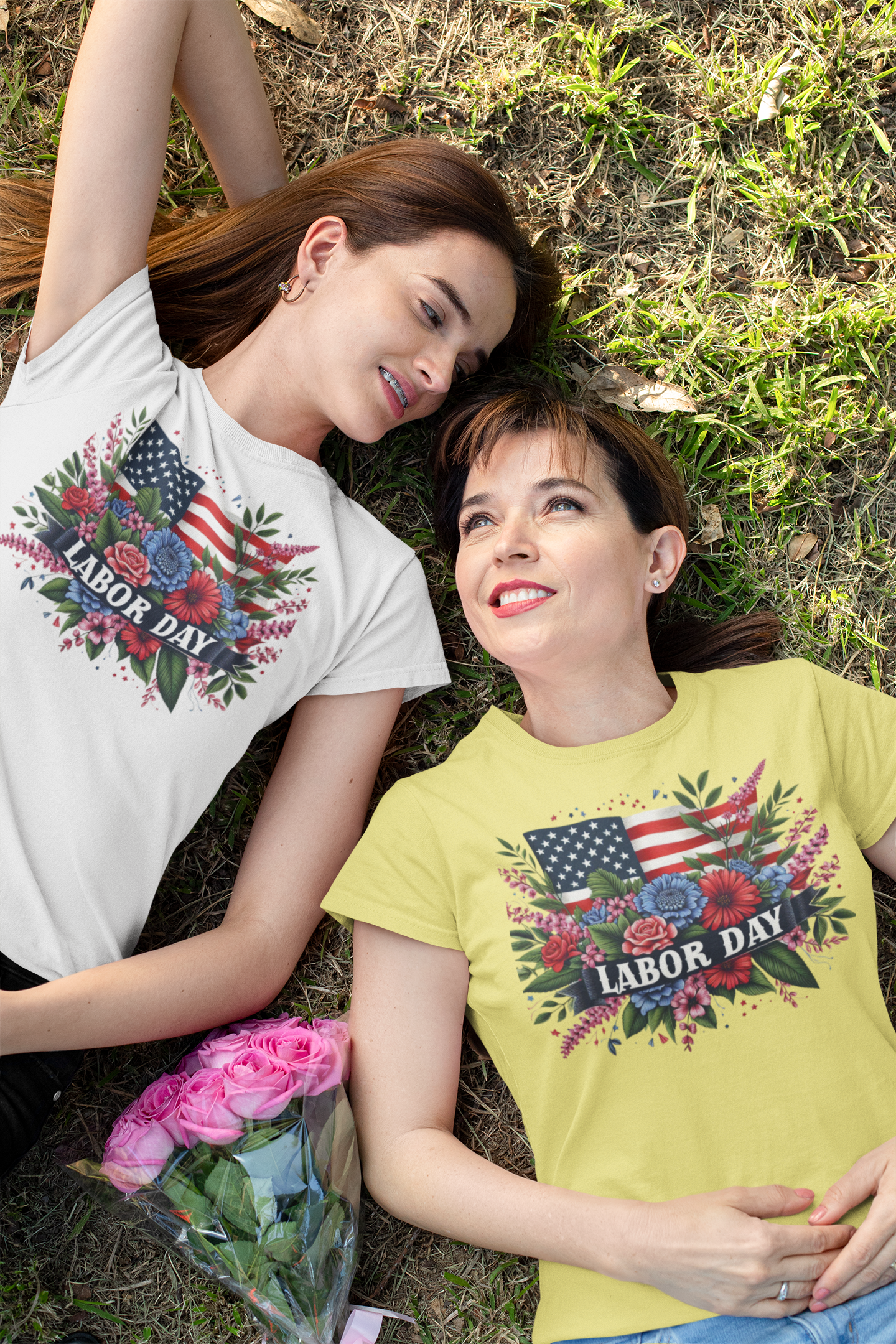 Labor Day Floral T-Shirt, Patriotic Tee